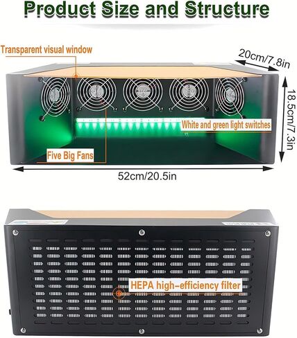 Low Noise Laminar Flow Hood,Hepa Filter Vertical Laminar Flow Hood,Vertical Laminar Clean Bench with Efficient Filter,with 5 Fans & Efficient Filter Net, for Phone Repair in Saudi Arabia