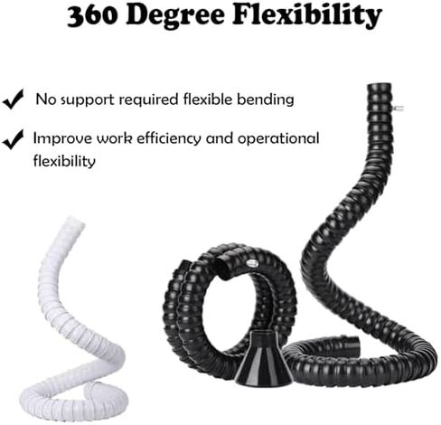 Stainless Steel Fume Hood,2m Flexible Fume Extractor Hose with Adjustable Hood & Valve, 6.6ft Industrial Dust Collection Arm for Workshop, Black, 200mm (7.9 inch) - Efficient Air Filtration in Kuwait