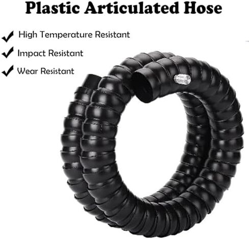 Stainless Steel Fume Hood,2m Flexible Fume Extractor Hose with Adjustable Hood & Valve, 6.6ft Industrial Dust Collection Arm for Workshop, Black, 200mm (7.9 inch) - Efficient Air Filtration in Kuwait