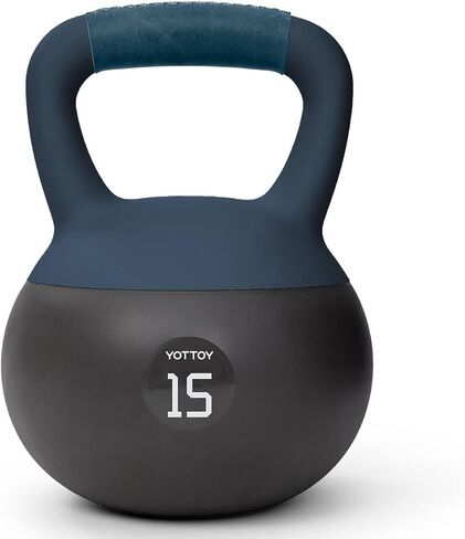 YOTTOY Soft Kettlebell with Leather Handle – Anti-Slip Sweat-Absorbing Grip, Home Gym Kettlebell Weights for Strength Training, Safe Neoprene Kettlebell for Women & Men in Saudi Arabia