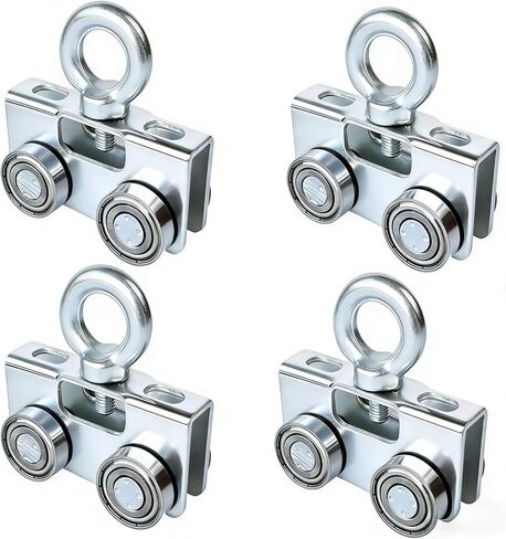 4 Wheel Trolley Assembly Rollers, Upgraded Heavy Duty Load Silent Roller Trolley, Fits 1-5/8" Wideand Taller Strut Channe, Unistrut, Superstrut (Silver 4 Pack) in Kuwait