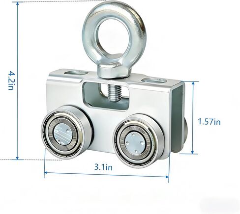 4 Wheel Trolley Assembly Rollers, Upgraded Heavy Duty Load Silent Roller Trolley, Fits 1-5/8" Wideand Taller Strut Channe, Unistrut, Superstrut (Silver 4 Pack) in Kuwait