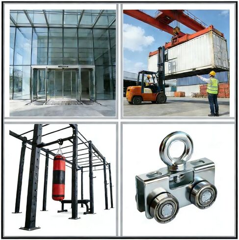 4 Wheel Trolley Assembly Rollers, Upgraded Heavy Duty Load Silent Roller Trolley, Fits 1-5/8" Wideand Taller Strut Channe, Unistrut, Superstrut (Silver 4 Pack) in Kuwait