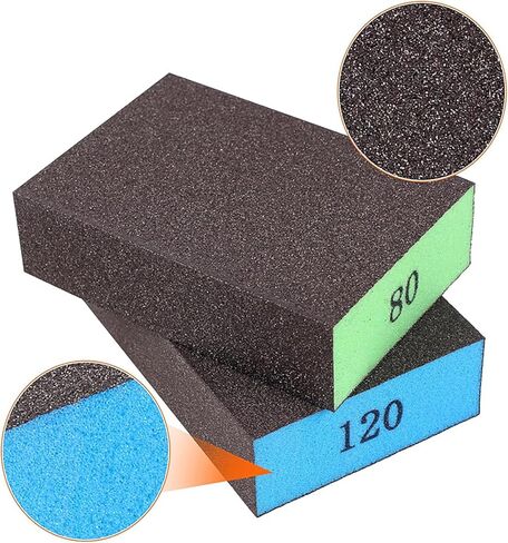 Sanding Sponge Blocks 8-Pack, Four Grits 60/80/120/220, Washable and Reusable for Drywall Metal in Saudi Arabia