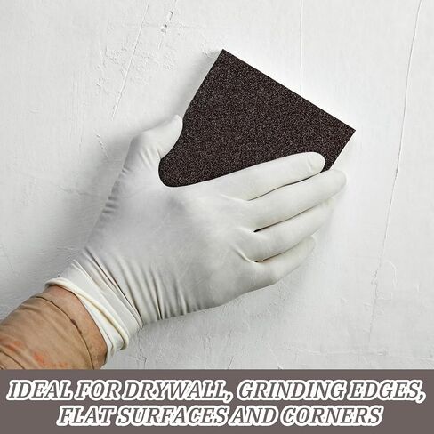 Gisafai 100 Pcs Dual Angle Sanding Sponge Bulk 60/100 Grit Washable and Reusable Drywall Sponge Sandpaper Block for Wall Wood Metal Glasses, Med/fine in Saudi Arabia