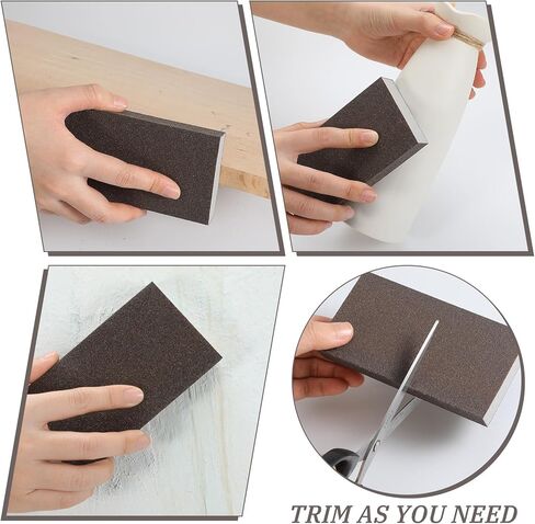 Gisafai 100 Pcs Dual Angle Sanding Sponge Bulk 60/100 Grit Washable and Reusable Drywall Sponge Sandpaper Block for Wall Wood Metal Glasses, Med/fine in Saudi Arabia