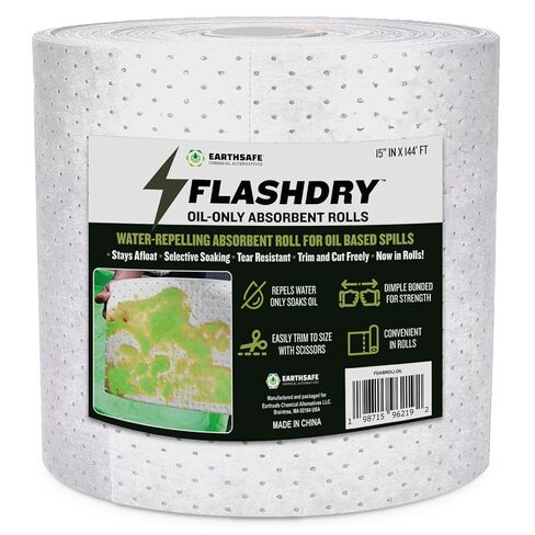 FlashDry Oil Absorbent Pads – High Absorbency of Oil-Based Liquids, Water-Repellent, Tear-Resistant, Premium Mats, Ideal for Garage, Driveway, Automotive, Marine Use, 17.5" x 13.5", 100-Count Box in Kuwait
