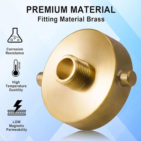 Fire Hydrant Adapter, 2-1/2" NST (NH) Female to 3/4" GHT Male Brass Adapter with Pin Lug, Fire Equipment Hydrant to Garden Hose Connector for Fire Hydrants, Hoses, Pipes in Saudi Arabia