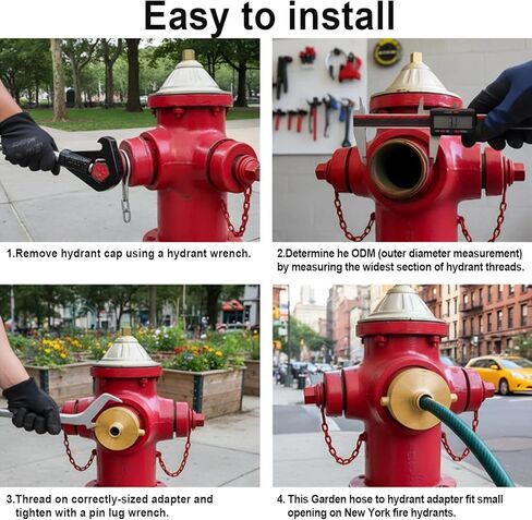 Fire Hydrant Adapter, 2-1/2" NST (NH) Female to 3/4" GHT Male Brass Adapter with Pin Lug, Fire Equipment Hydrant to Garden Hose Connector for Fire Hydrants, Hoses, Pipes in Saudi Arabia