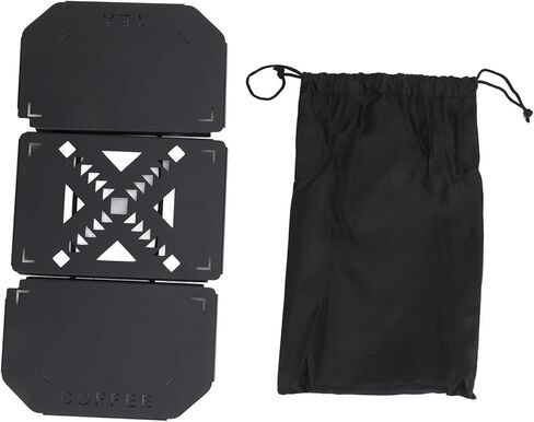 سطح طاولة من سبائك الألومنيوم من Dpofirs لصندوق الغداء، محطة قهوة محمولة حديثة قابلة للطي، فضي، أسود، رمادي، 8.3 بوصة × 5.1 بوصة × 1.6 بوصة in Kuwait