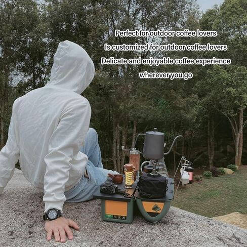 سطح طاولة من سبائك الألومنيوم من Dpofirs لصندوق الغداء، محطة قهوة محمولة حديثة قابلة للطي، فضي، أسود، رمادي، 8.3 بوصة × 5.1 بوصة × 1.6 بوصة in Kuwait