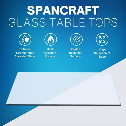 Spancraft 22" x 42" Rectangle Glass Table Tops in Kuwait