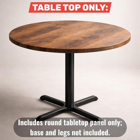 سطح طاولة تجاري دائري للاستخدام في المطاعم والمقاهي وتناول الطعام (سطح طاولة MDF مشكل حراريًا مع لمسة نهائية من خشب الجوز الداكن، قطر 48 بوصة) in Kuwait