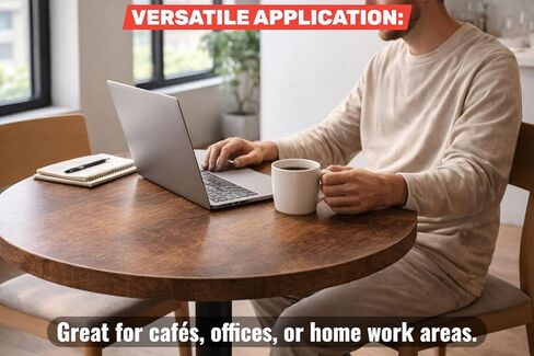 سطح طاولة تجاري دائري للاستخدام في المطاعم والمقاهي وتناول الطعام (سطح طاولة MDF مشكل حراريًا مع لمسة نهائية من خشب الجوز الداكن، قطر 48 بوصة) in Kuwait