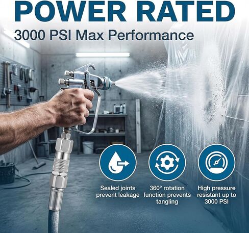 3000 PSI Magnum Straight Hose Swivel, 1/4" x 1/4", Replacement for Graco 244515, for Graco Magnum Paint Sprayers and Spray Gun, 360° Swivel Joint in Kuwait