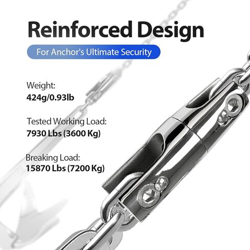 Stainless Steel Anchor Swivel Connector - Marine Grade 316L Heavy Duty Boat Anchor Chain Swivel for 3/8 to 1/2 Inch Chain, Corrosion Resistant Saltwater Proof in Saudi Arabia