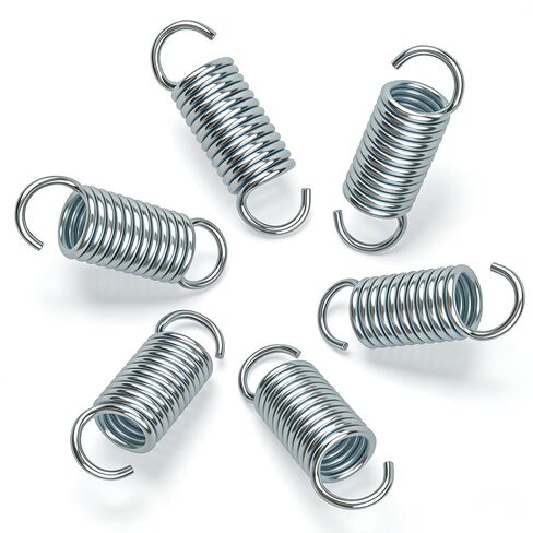 9617 Extension Spring, Small Spring, Dimensions 2.64 inches × 0.75 inches × 0.6 inches, Constructed from Durable Spring Steel, Single-Loop Open Design, Robust and Long-Lasting Construction, 6-Pack in Kuwait