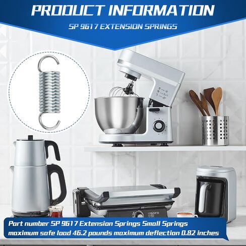 9617 Extension Spring, Small Spring, Dimensions 2.64 inches × 0.75 inches × 0.6 inches, Constructed from Durable Spring Steel, Single-Loop Open Design, Robust and Long-Lasting Construction, 6-Pack in Kuwait