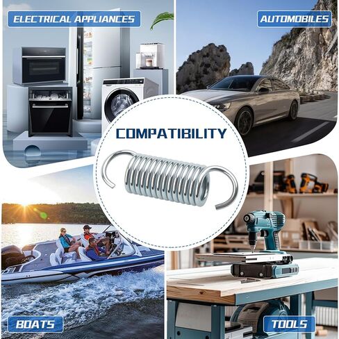 9617 Extension Spring, Small Spring, Dimensions 2.64 inches × 0.75 inches × 0.6 inches, Constructed from Durable Spring Steel, Single-Loop Open Design, Robust and Long-Lasting Construction, 6-Pack in Kuwait