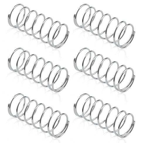 9727 Compression Spring, Small Spring, Silver, 5/8-inch OD, 1-1/2-inch Length, 0.041-inch Wire Diameter, Durable Steel Construction, Pack of 6 in Kuwait