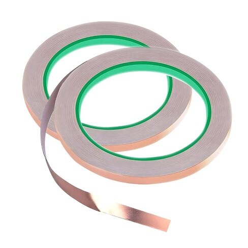 2PCS Copper Foil Tape with Double-Sided Conductive Adhesive (0.2" x 65.6FT) - Guitar Shielding Tape, EMI Shielding Tape, Copper Barrier for Gardens, Stained Glass, Crafts, Electrical Repairs in Kuwait