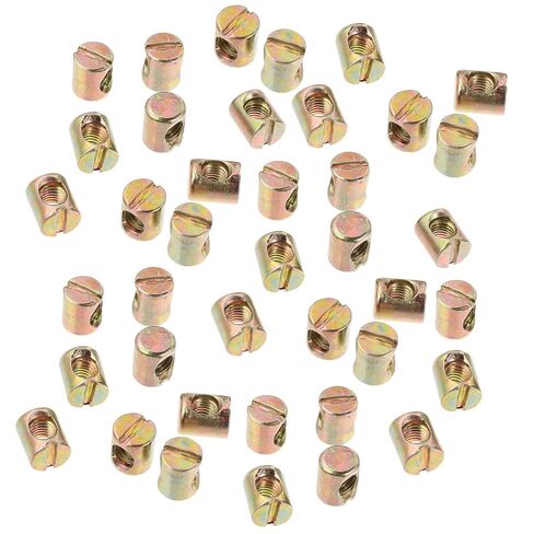 POPETPOP 55pcs M6x12 Steel Barrel Nuts Cross Dowels Slotted Furniture Fasteners for Beds Cribs Chairs Hardware Connectors in Saudi Arabia