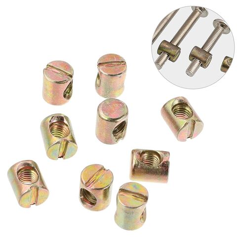 POPETPOP 55pcs M6x12 Steel Barrel Nuts Cross Dowels Slotted Furniture Fasteners for Beds Cribs Chairs Hardware Connectors in Saudi Arabia