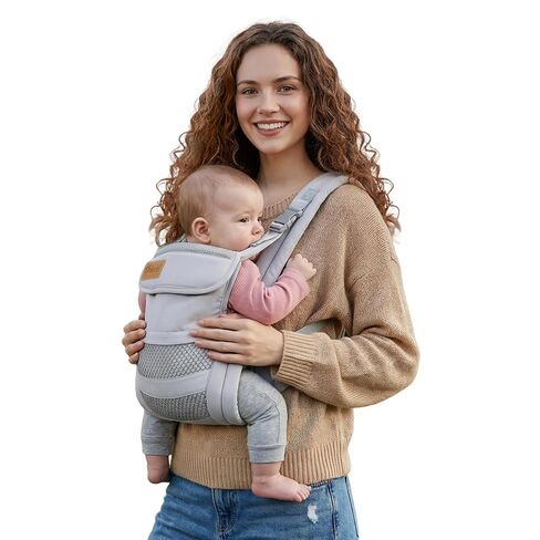 Baby Carrier Newborn to Toddler(7-30lbs), Toddler Carrier with Adjustable Shoulder Strap, Baby Holder Carrier with Breathable Mesh Fabric, Grey in Kuwait