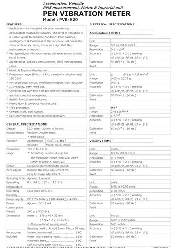 Digital Vibration Meter, Portable Handheld Tool for Acceleration Velocity Displacement Measurement in Motors, Pumps & Machinery Model: PVB-820 in Kuwait