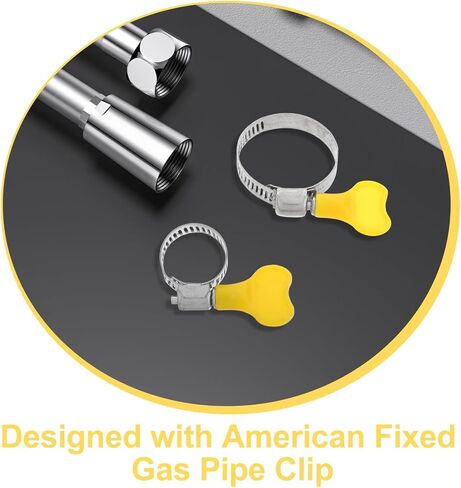 16pcs Stainless Steel Hose Clamps with Yellow Plastic Thumb Screw Handles, Adjustable Heavy Duty Water Hose Clamps for Plumbing and Automotive Repairs, Sizes 10-44mm in Saudi Arabia