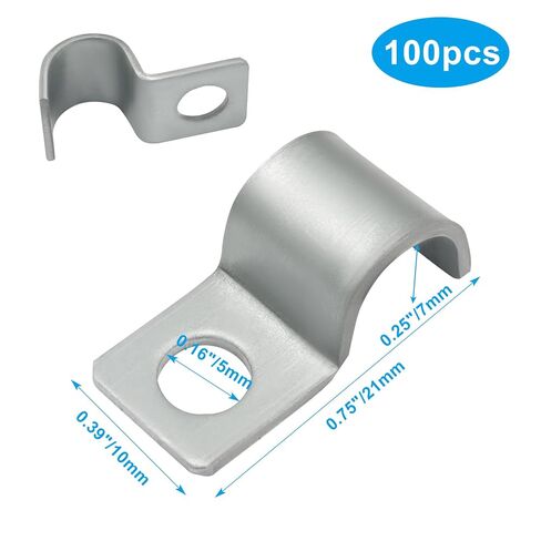 100 Pcs Heavy Duty Cable Wire Clips, 1/4 Inch Zinc Plated Steel Cord Clips for Secure Wall Mounting, Outdoor Wire Management, and Durable Pipe Fixing in Saudi Arabia