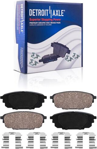 Detroit Axle - 8pc Brake Kit for 2013 2014 2015 Honda Civic ILX, Drilled and Slotted Disc Brake Rotors Ceramic Brakes Pads with Hardware Replacement : 11.10" inch Front and 10.24" inch Rear Rotor in Saudi Arabia