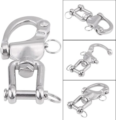 Joyzan Swivel Snap Shackle, Quick Release Carabine Hook Boat Stainless Steel Jaw Eye Shackles Sailboat Hardware for Marine Sailboat Spinnaker Halyard Sailing Rigging SCBA Mask in Saudi Arabia