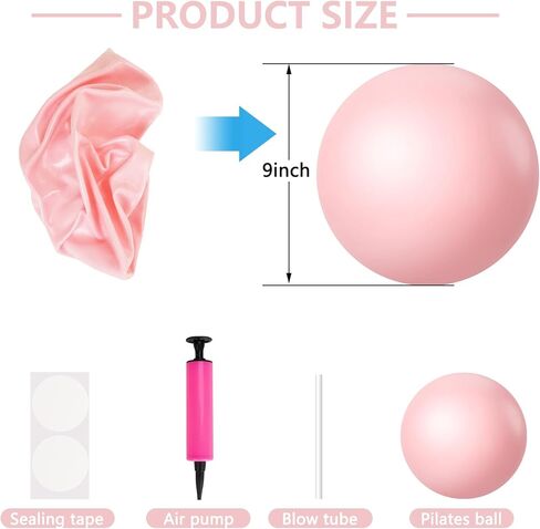 9 Inch Pink Pilates Ball, Exercise Stability Yoga Ball Small Exercise Ball with Air Pump for Core Workout, Balance Training, Home Gym, Office, Physical Therapy in Saudi Arabia