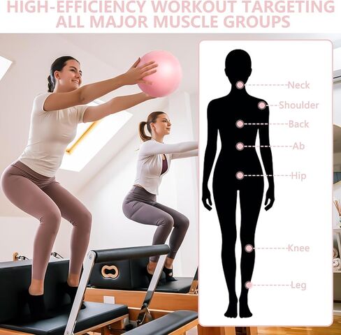 9 Inch Pink Pilates Ball, Exercise Stability Yoga Ball Small Exercise Ball with Air Pump for Core Workout, Balance Training, Home Gym, Office, Physical Therapy in Saudi Arabia