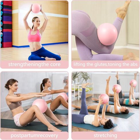 9 Inch Pink Pilates Ball, Exercise Stability Yoga Ball Small Exercise Ball with Air Pump for Core Workout, Balance Training, Home Gym, Office, Physical Therapy in Saudi Arabia