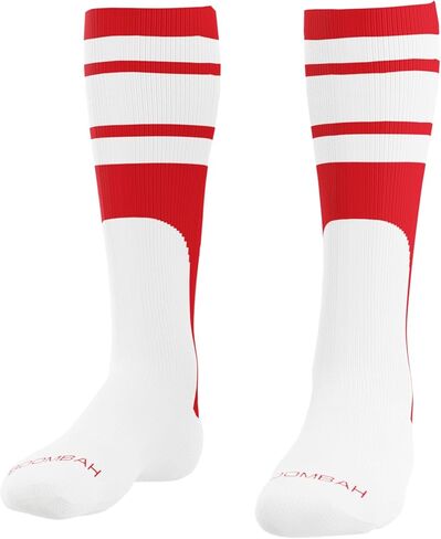 Boombah Home Run Striped Mock Stirrup Baseball Fastpitch Softball Socks Over the Calf Youth & Adult Sizes Team Colors in Kuwait