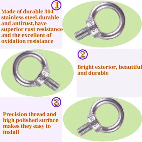 2 قطعة M16 ذكر الموضوع آلات الكتف رفع حلقة العين البراغي الفولاذ المقاوم للصدأ الموضوع آلات الكتف رفع مزورة العين البراغي in Kuwait