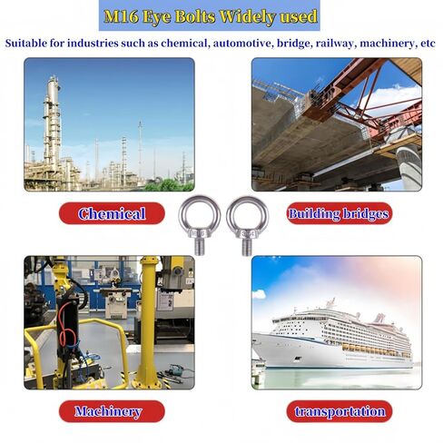 2 قطعة M16 ذكر الموضوع آلات الكتف رفع حلقة العين البراغي الفولاذ المقاوم للصدأ الموضوع آلات الكتف رفع مزورة العين البراغي in Kuwait