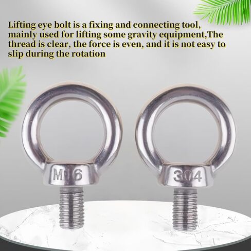 2 قطعة M16 ذكر الموضوع آلات الكتف رفع حلقة العين البراغي الفولاذ المقاوم للصدأ الموضوع آلات الكتف رفع مزورة العين البراغي in Kuwait