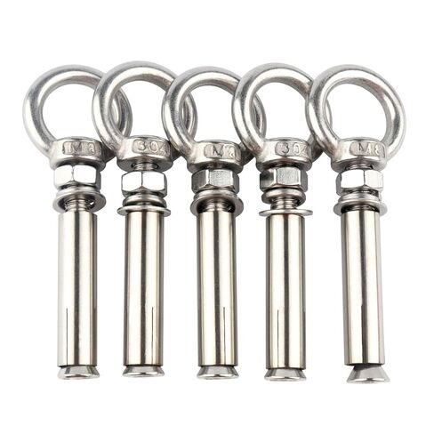 5/16" X 2-3/4" Concrete Wall Brick Anchors Expansion Eye Bolt Ring 304 Stainless Steel Heavy Duty Screw, 5Pack in Kuwait
