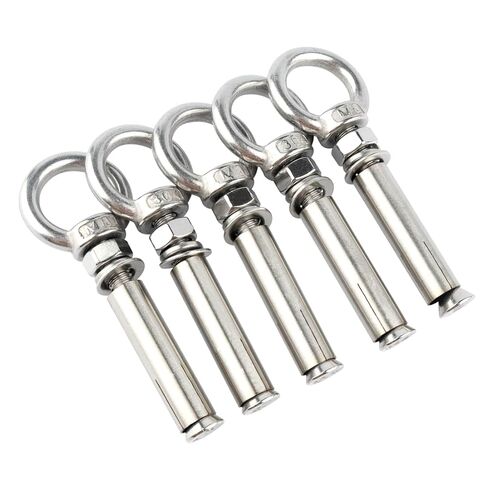 5/16" X 2-3/4" Concrete Wall Brick Anchors Expansion Eye Bolt Ring 304 Stainless Steel Heavy Duty Screw, 5Pack in Kuwait