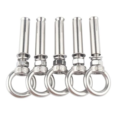 5/16" X 2-3/4" Concrete Wall Brick Anchors Expansion Eye Bolt Ring 304 Stainless Steel Heavy Duty Screw, 5Pack in Kuwait