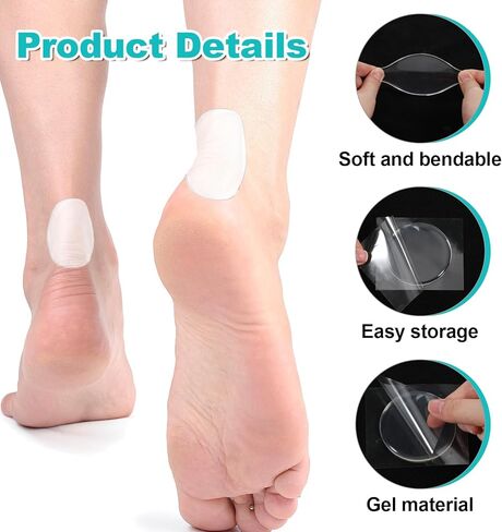 Jeffdad 4Pcs Hockey Ankle Gel Pads, Non-Slip Gel Ankle Pads for Boots Thicker Ankle Protector Hockey Foot Ankles Gels for Men Women Ice Skating Riding Hiking Ski in Saudi Arabia