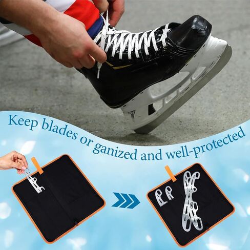14.4 x 6.7 Inches Skate Blade Case Hockey Skate Blade Pouch Hold 2 Set of Steel Hockey Accessories Waterproof Ice Stick Essentials Protector in Kuwait