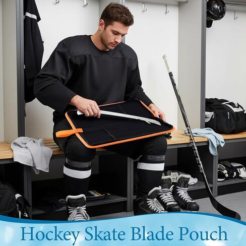 14.4 x 6.7 Inches Skate Blade Case Hockey Skate Blade Pouch Hold 2 Set of Steel Hockey Accessories Waterproof Ice Stick Essentials Protector in Kuwait