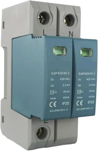 2P Surge Protector 20KA-40KA, AC75V-AC420V House 220V, Arrester T2,Din Rail Installation(AC 75V) in Saudi Arabia