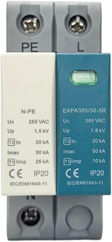 T1+T2 Class 50KA AC SPD Surge Protector 2P 1P+NPE House Protector Din Rail 220V 275V 320V 385V 440V(1 NPE 440V) in Saudi Arabia