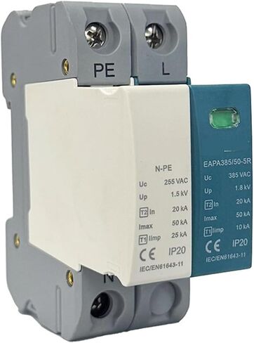 T1+T2 Class 50KA AC SPD Surge Protector 2P 1P+NPE House Protector Din Rail 220V 275V 320V 385V 440V(1 NPE 440V) in Saudi Arabia