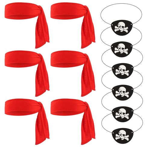 chanaco pirate accessories 8pcs pirate judge costume women men bandana bandana head accf patches for alloween party favors supplies supplies in Kuwait